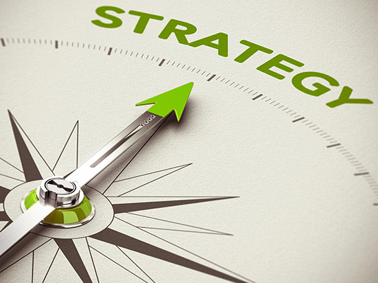 Compass needle pointing to the word 'Strategy' symbolizing strategic direction in cybersecurity readiness for agency privatization